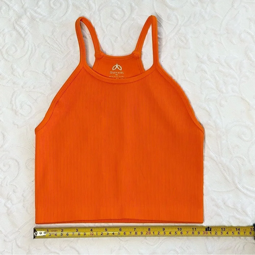 Sunzel Orange Knit crop top M/L NWOT